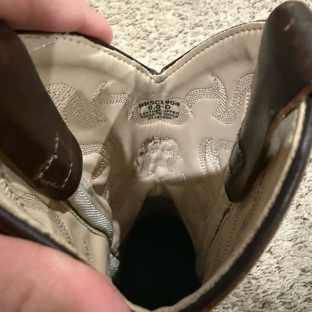 Old West Brown Kids Cowboy Boots - Picture 6 of 7